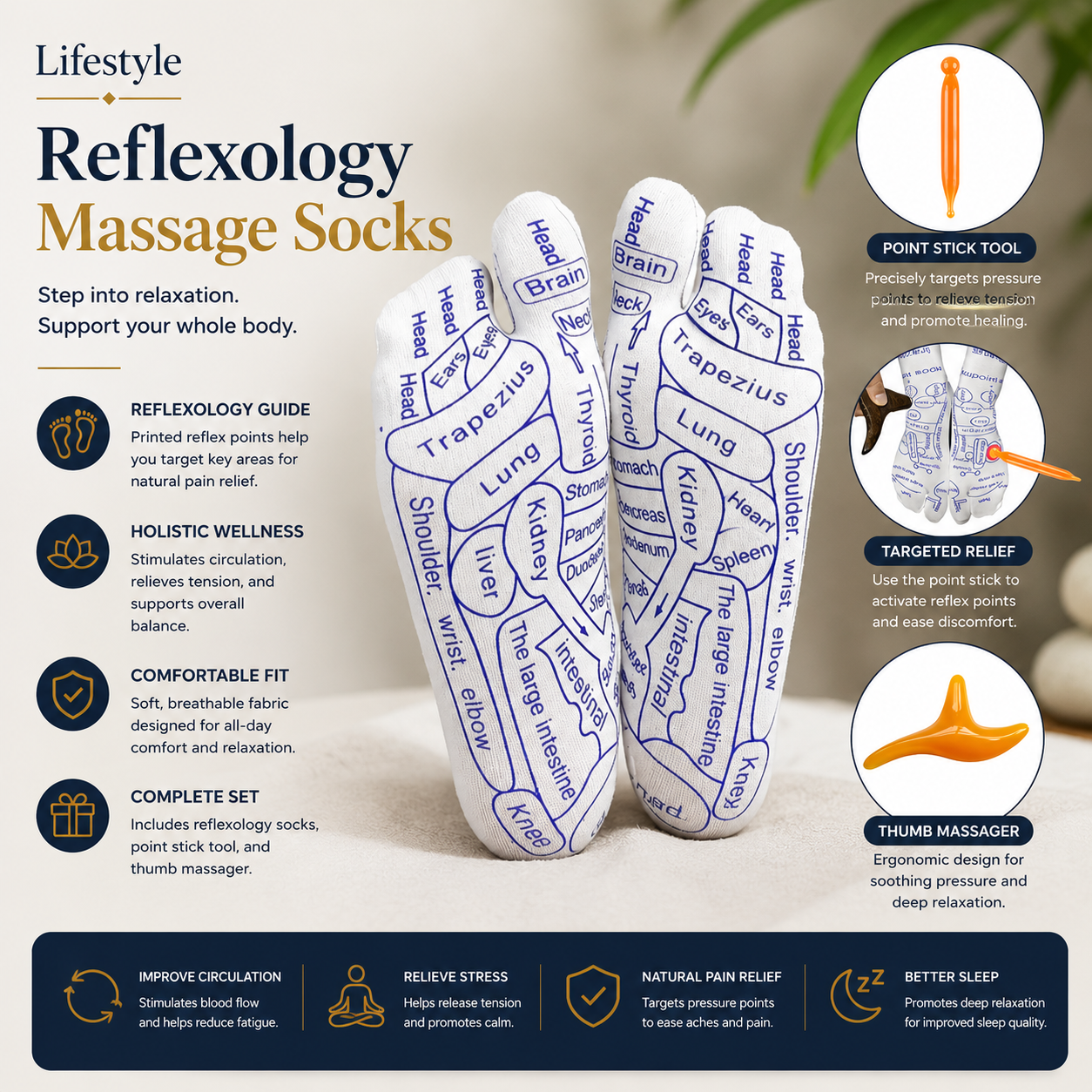 Acupressure Massage Socks